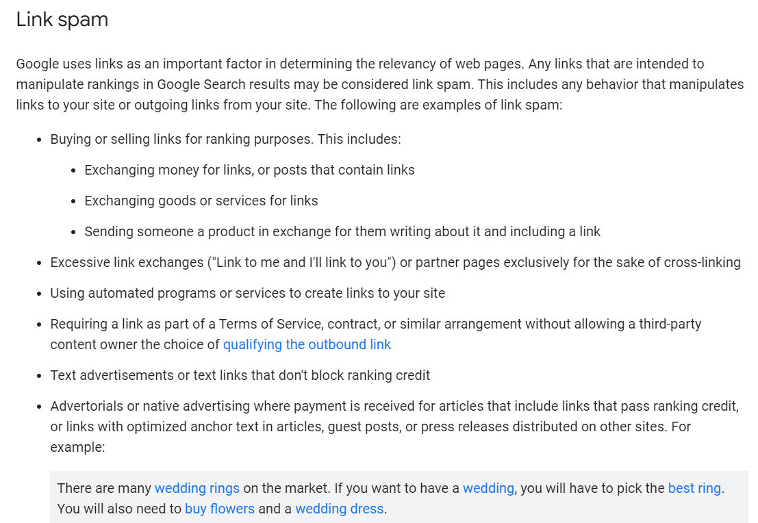 google on link schemes